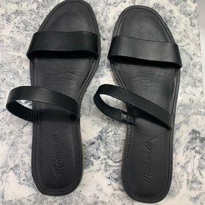 Black Madewell double strap flat sandals